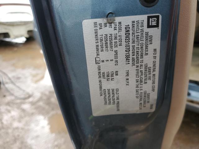 1GNDV23107D138411 - 2007 CHEVROLET UPLANDER LS BLUE photo 13