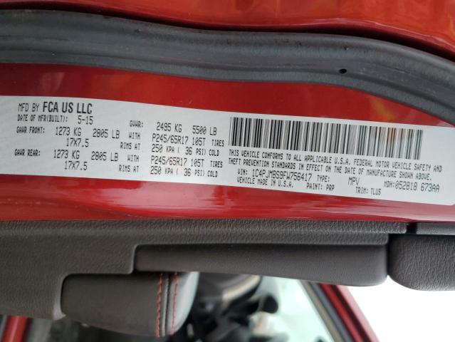 1C4PJMBS9FW756417 - 2015 JEEP CHEROKEE TRAILHAWK MAROON photo 13