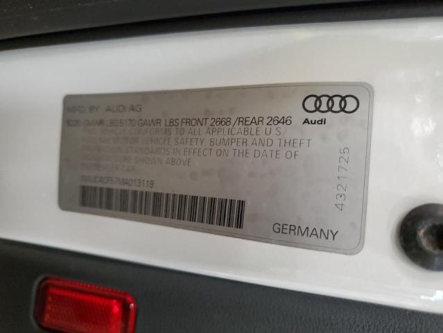 WAUC4CF57MA013119 - 2021 AUDI S5 PREMIUM PLUS WHITE photo 12