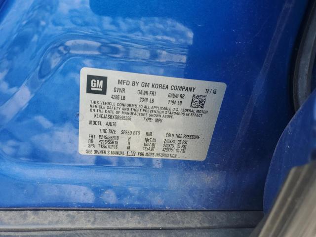 KL4CJASBXGB595396 - 2016 BUICK ENCORE BLUE photo 13