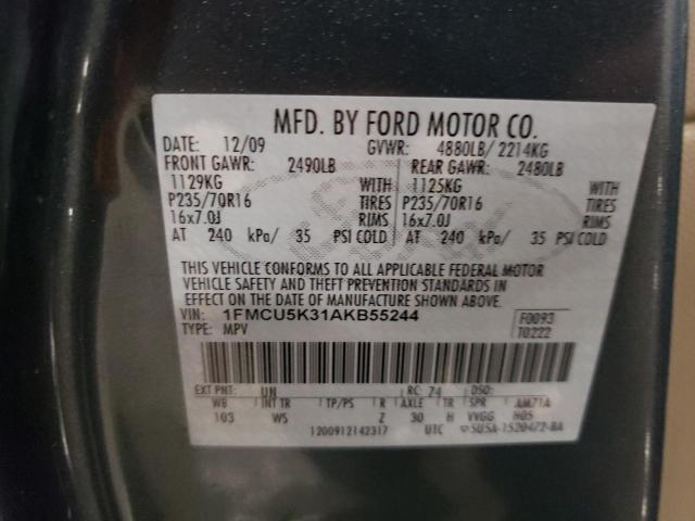 1FMCU5K31AKB55244 - 2010 FORD ESCAPE HYBRID BLUE photo 13