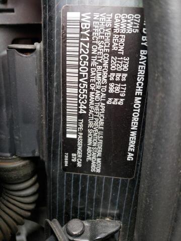 WBY1Z2C50FV555344 - 2015 BMW I3 BEV CHARCOAL photo 12