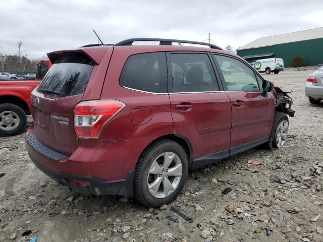 JF2SJAHCXFH588169 - 2015 SUBARU FORESTER 2.5I LIMITED BURGUNDY photo 3