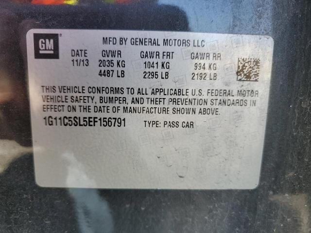 1G11C5SL5EF156791 - 2014 CHEVROLET MALIBU 1LT GRAY photo 12