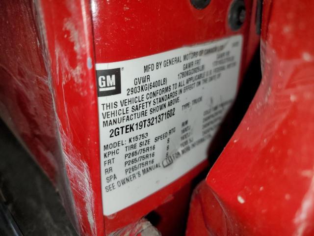 2GTEK19T321371602 - 2002 GMC NEW SIERRA K1500 RED photo 13