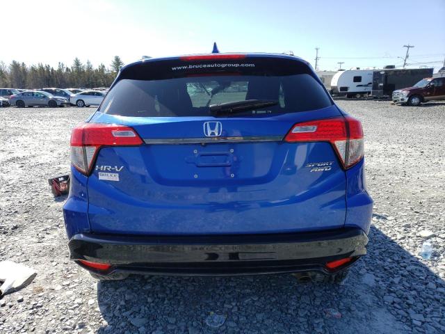 3CZRU6H20KM100873 - 2019 HONDA HR-V SPORT BLUE photo 6