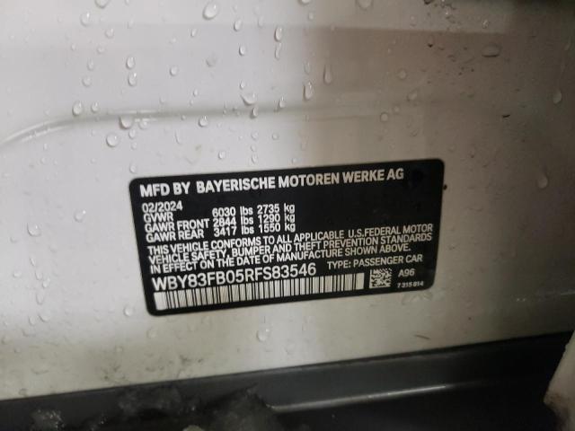 WBY83FB05RFS83546 - 2024 BMW I4 XDRIVE 40 WHITE photo 12