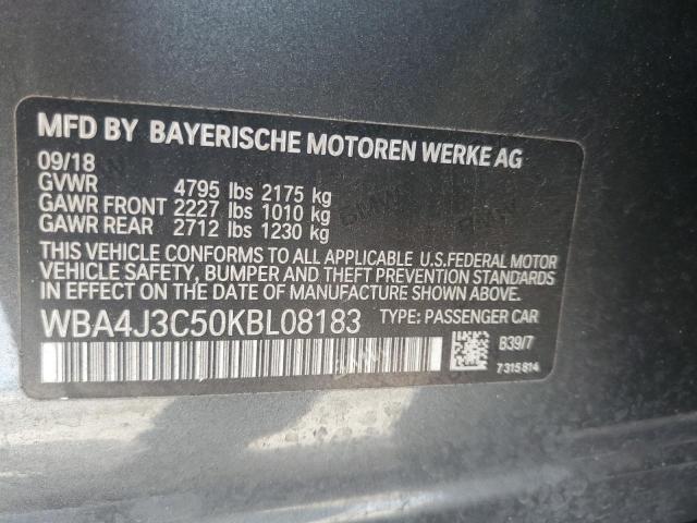 WBA4J3C50KBL08183 - 2019 BMW 430XI GRAN COUPE GRAY photo 13