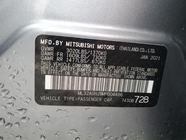 ML32AUHJ9MH004486 - 2021 MITSUBISHI MIRAGE ES GRAY photo 12