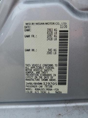 1N4BL4BV6MN329705 - 2021 NISSAN ALTIMA S WHITE photo 13