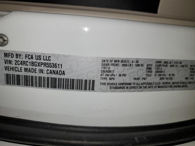 2C4RC1BGXPR553611 - 2023 CHRYSLER PACIFICA TOURING L Ağ foto 13
