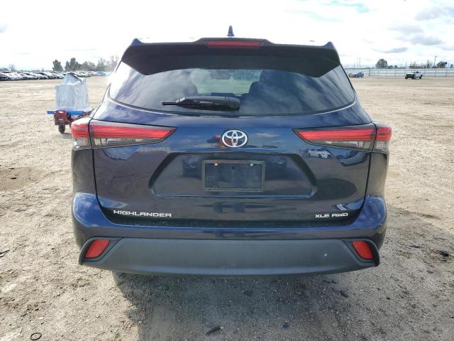 5TDGZRBH6LS016975 - 2020 TOYOTA HIGHLANDER XLE BLUE photo 6