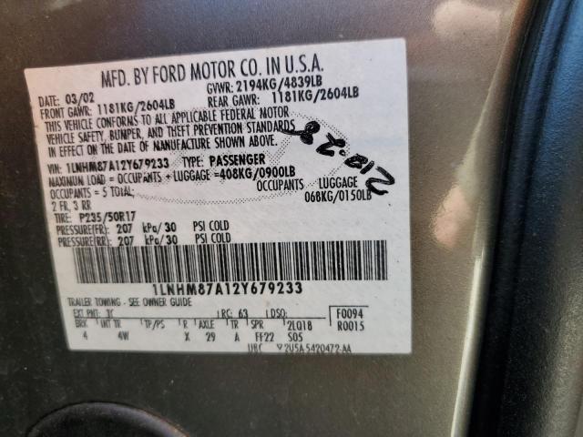 1LNHM87A12Y679233 - 2002 LINCOLN LS 灰色 照片 12