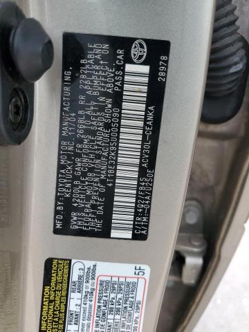 4T1BE32K95U005090 - 2005 TOYOTA CAMRY LE GOLD photo 12