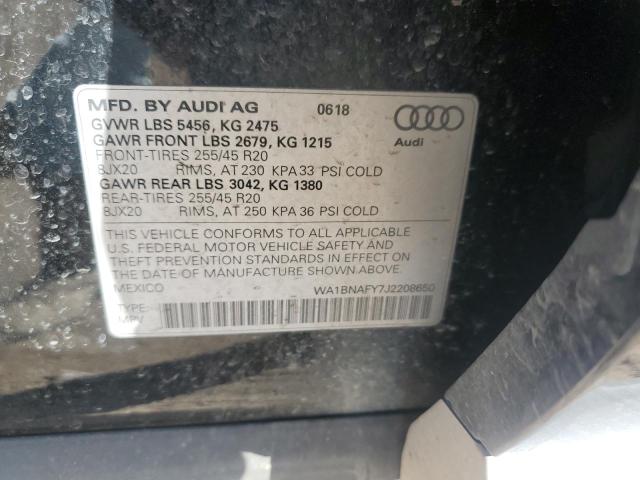 WA1BNAFY7J2208650 - 2018 AUDI Q5 PREMIUM PLUS BLACK photo 12