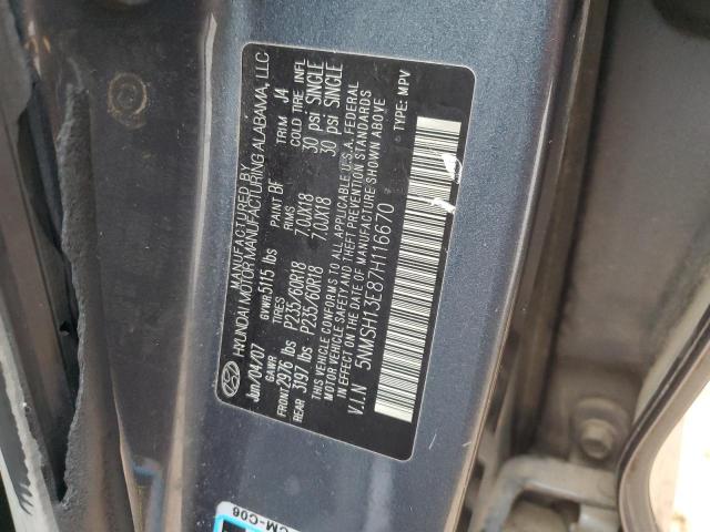 5NMSH13E87H116670 - 2007 HYUNDAI SANTA FE SE BLUE photo 13