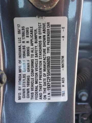 19XFC2F55HE066093 - 2017 HONDA CIVIC LX GRAY photo 13