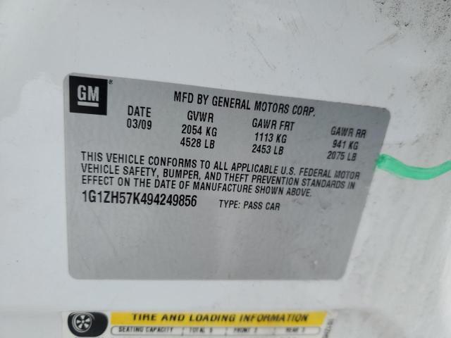 1G1ZH57K494249856 - 2009 CHEVROLET MALIBU 1LT თეთრი ფოტო 12