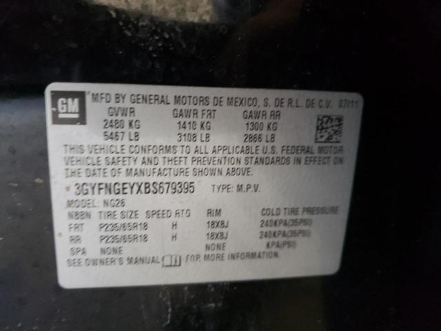 3GYFNGEYXBS679395 - 2011 CADILLAC SRX BLACK photo 12