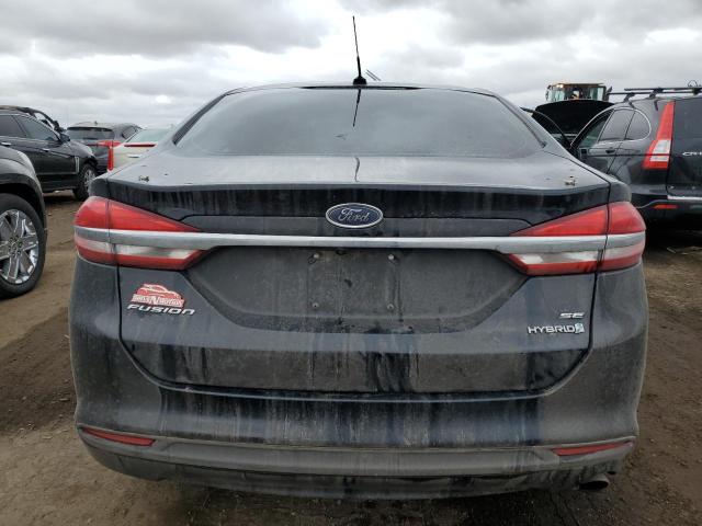 3FA6P0LU5JR225834 - 2018 FORD FUSION SE HYBRID BLACK photo 6