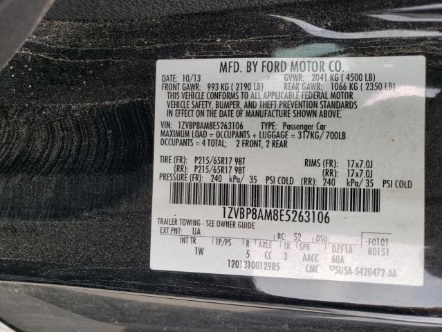 1ZVBP8AM8E5263106 - 2014 FORD MUSTANG BLACK photo 13