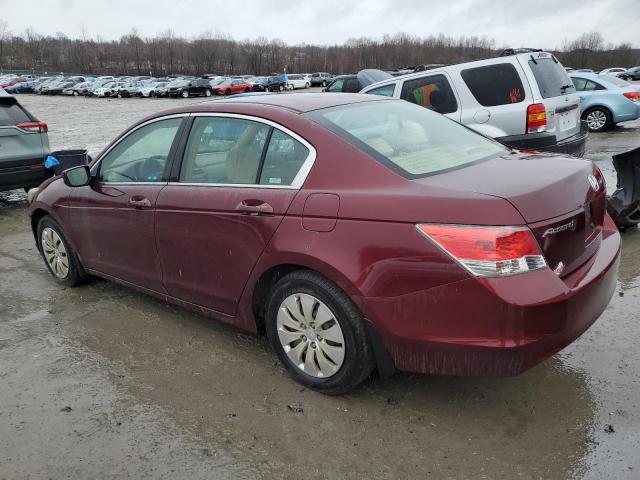 1HGCP26379A153179 - 2009 HONDA ACCORD LX MAROON photo 2