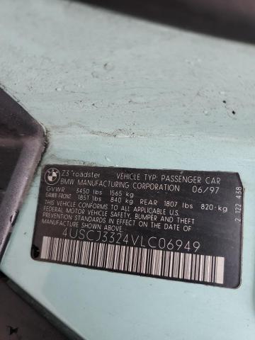4USCJ3324VLC06949 - 1997 BMW Z3 2.8 TURQUOISE photo 12