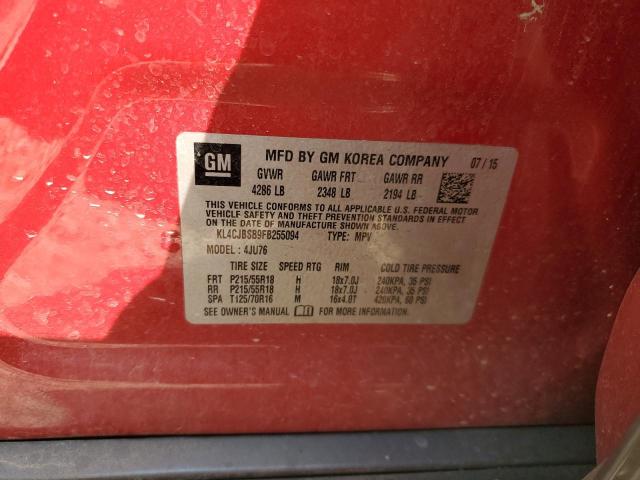 KL4CJBSB9FB255094 - 2015 BUICK ENCORE CONVENIENCE RED photo 12