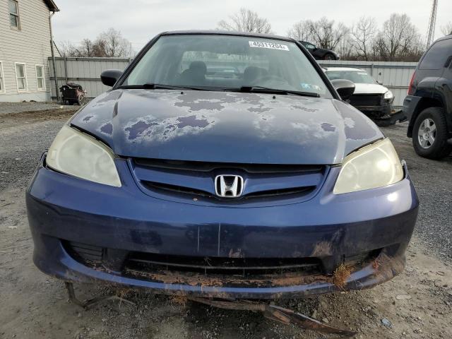 2HGES16595H505466 - 2005 HONDA CIVIC LX BLUE photo 5