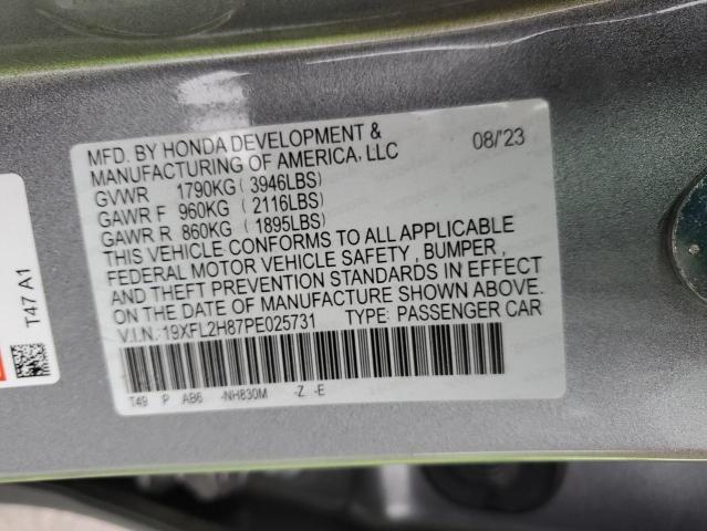 19XFL2H87PE025731 - 2023 HONDA CIVIC SPORT SILVER photo 13