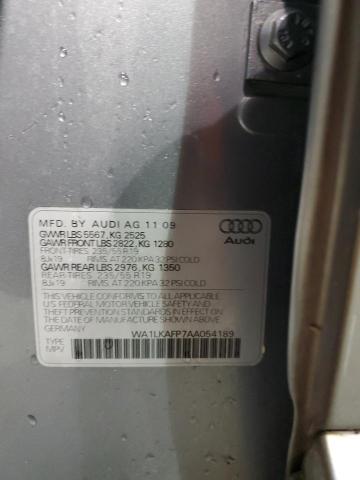 WA1LKAFP7AA054189 - 2010 AUDI Q5 PREMIUM PLUS GRAY photo 13