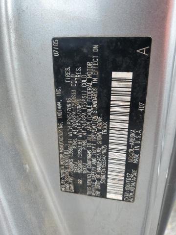 5TBRT34155S471805 - 2005 TOYOTA TUNDRA ACCESS CAB SR5 SILVER photo 12
