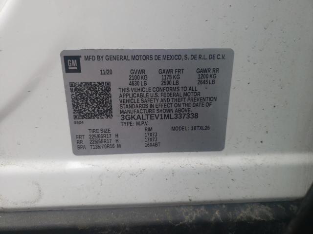 3GKALTEV1ML337338 - 2021 GMC TERRAIN SLE WHITE photo 13