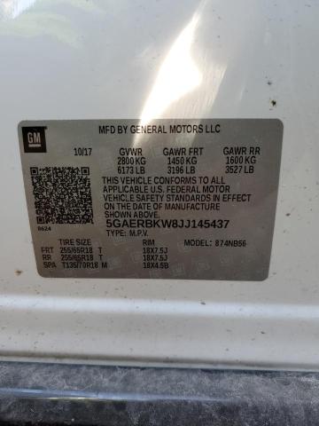 5GAERBKW8JJ145437 - 2018 BUICK ENCLAVE ESSENCE 白色 照片 13