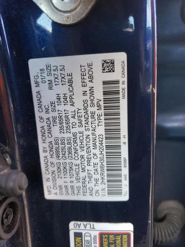 2HKRW6H30JH204423 - 2018 HONDA CR-V LX BLUE photo 14