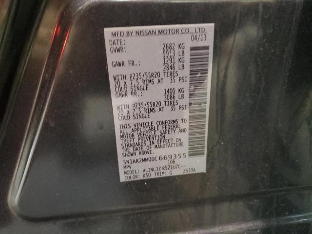 5N1AR2MM0DC669355 - 2013 NISSAN PATHFINDER S GRAY photo 14