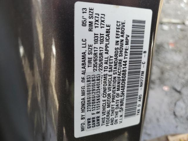 5FNRL5H48DB088144 - 2013 HONDA ODYSSEY EX GRAY photo 13