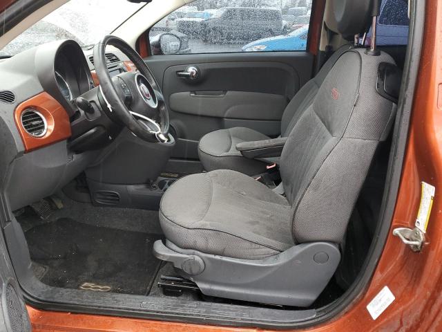 3C3CFFCR0CT196591 - 2012 FIAT 500 LOUNGE ORANGE photo 7