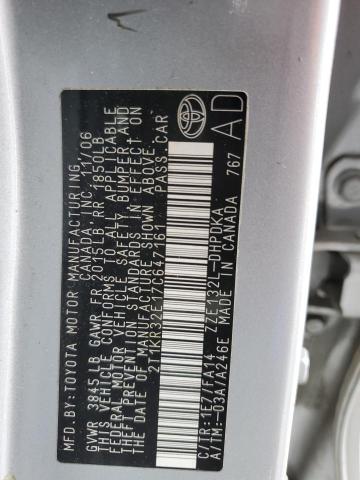 2T1KR32E17C647161 - 2007 TOYOTA COROLLA MA XR SILVER photo 12