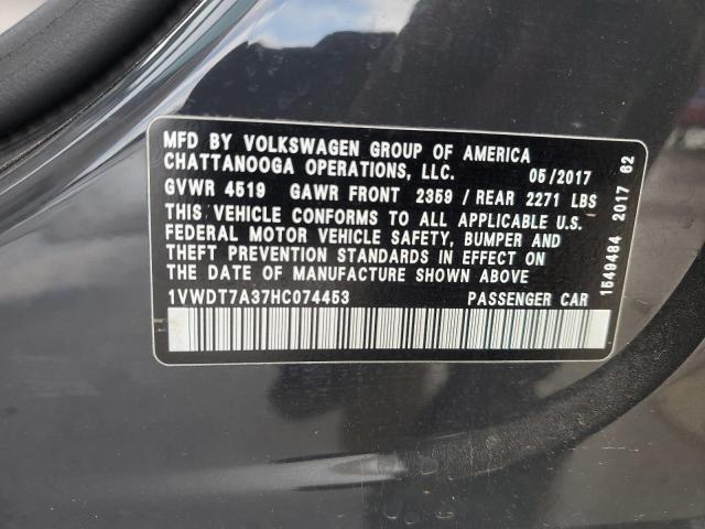 1VWDT7A37HC074453 - 2017 VOLKSWAGEN PASSAT R-LINE Grau Foto 12