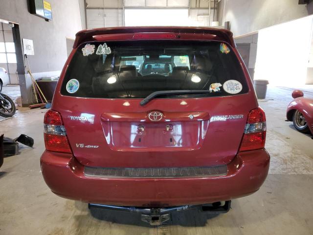 JTEHP21A370214150 - 2007 TOYOTA HIGHLANDER SPORT RED photo 6