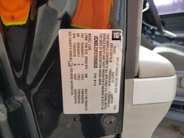 2CNDL23F276058628 - 2007 CHEVROLET EQUINOX LS BLACK photo 13