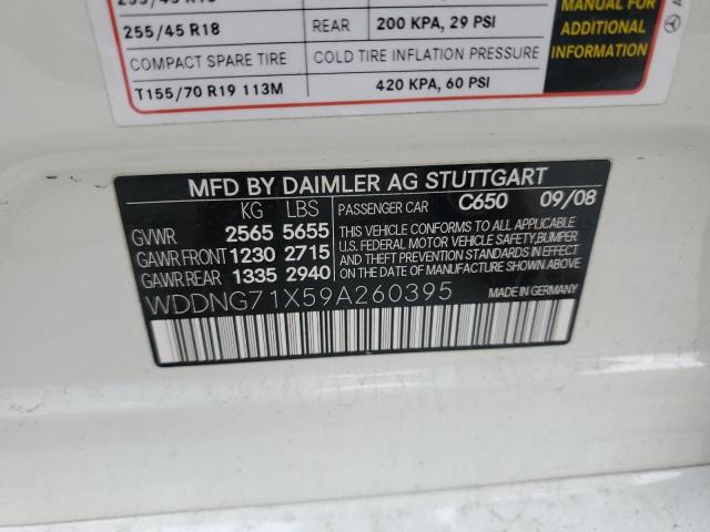 WDDNG71X59A260395 - 2009 MERCEDES-BENZ S 550 WHITE photo 12