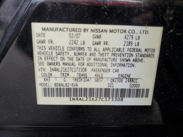 1N4AL21E27C173308 - 2007 NISSAN ALTIMA 2.5 BLACK photo 12