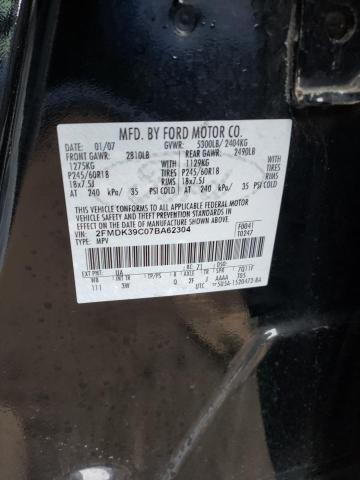 2FMDK39C07BA62304 - 2007 FORD EDGE SEL PLUS BLACK photo 13