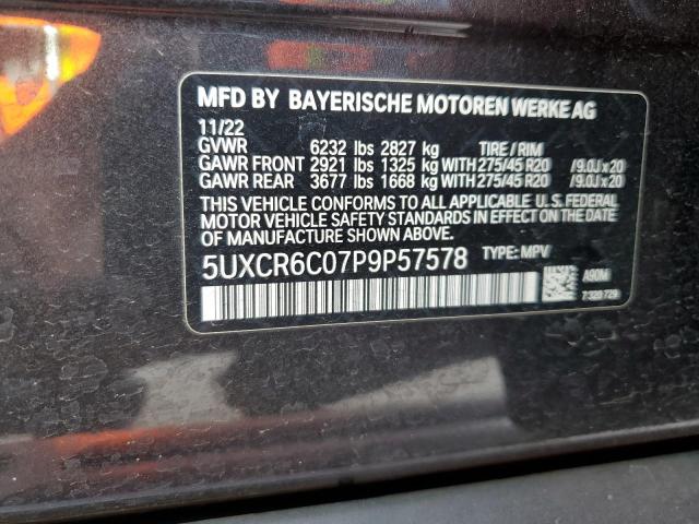 5UXCR6C07P9P57578 - 2023 BMW X5 XDRIVE40I GRAY photo 13