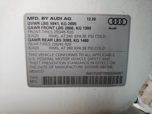 WA1F2AFY0M2044057 - 2021 AUDI Q5 PRESTIGE WHITE photo 13