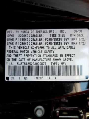 5J8TB18529A000877 - 2009 ACURA RDX TECHNOLOGY BLACK photo 13