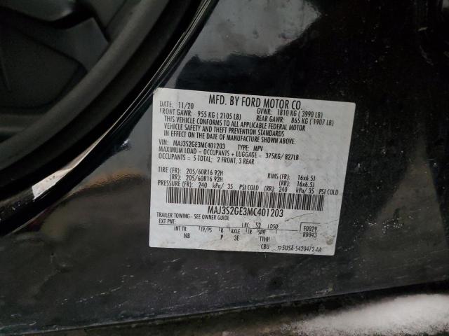 MAJ3S2GE3MC401203 - 2021 FORD ECOSPORT SE შავი ფოტო 13