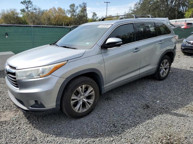 5TDKKRFH0FS091216 - 2015 TOYOTA HIGHLANDER XLE SILVER photo 1